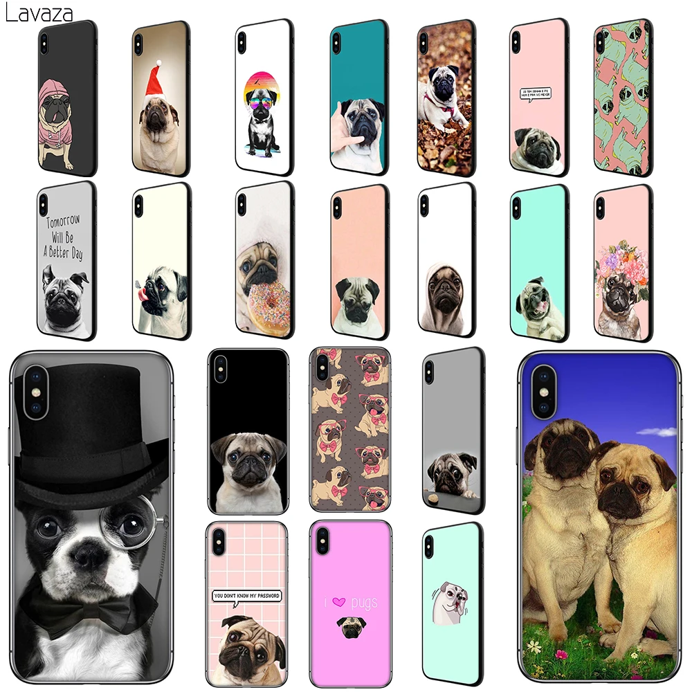Мягкий чехол из ТПУ Lavaza Animal Cute Pug Dog для Apple iPhone 6 6S 7 8 Plus 5 5S SE X XS MAX XR силиконовые