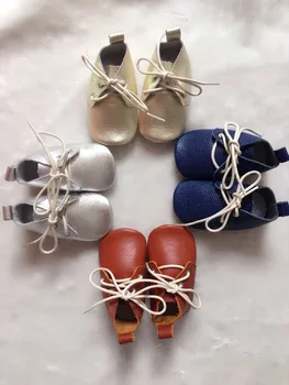 

2016 New 4colors Genuine Leather Baby Moccasins Shoes solid lace up Baby Shoes Newborn first walker Infant Shoes
