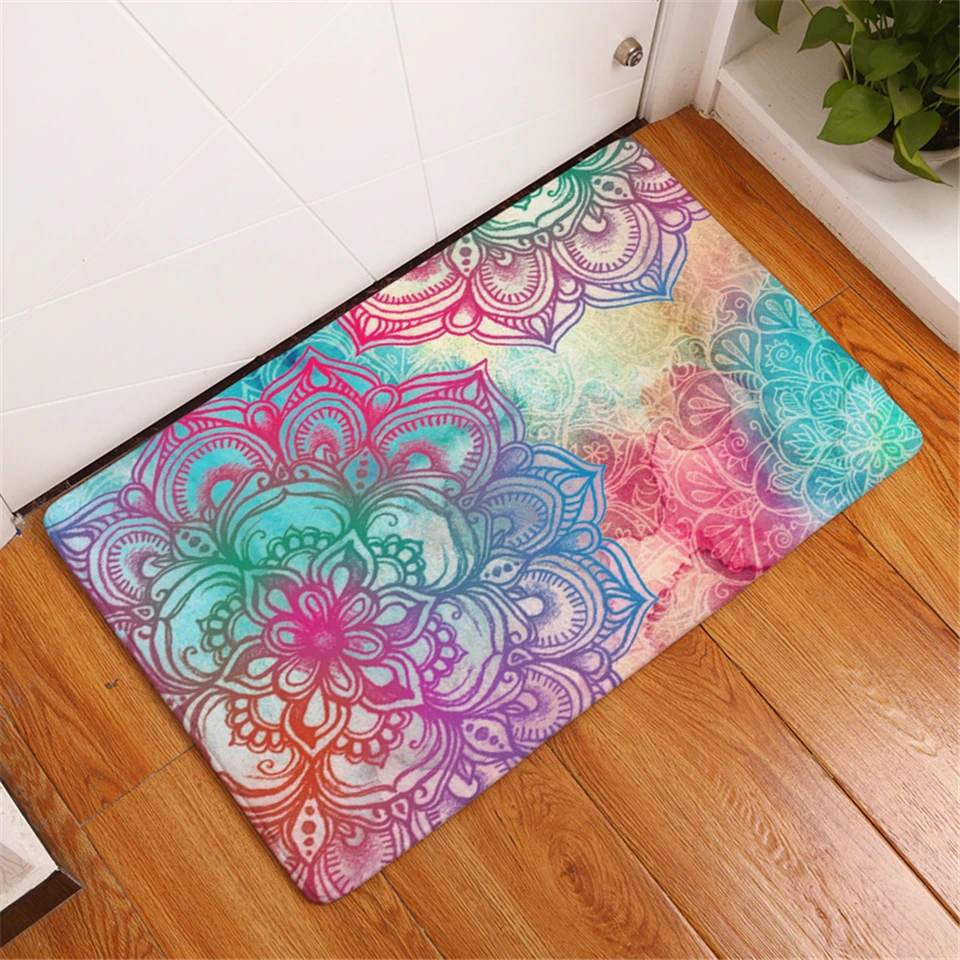BeddingOutlet Bohemian Mandala Flower Carpet Polyester Rug Non-slip Floor Mat DoorMat For Bedroom Bathroom Kitchen Door 40x60cm - Image 2