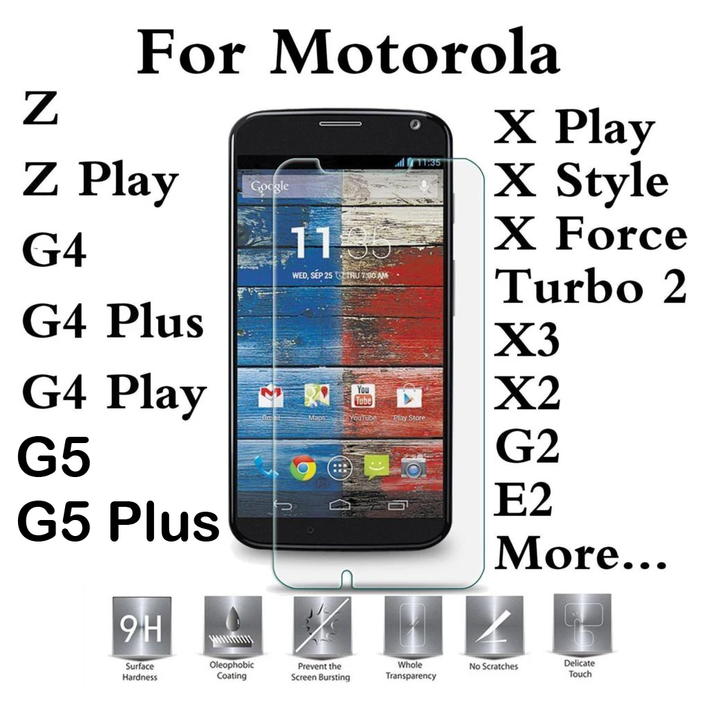 2/lot For Moto Motorola One C G6 E5 E4 G5S G4 Plus M E3 Z X Style Z2 Play Force Droid Turbo 2 G3 9H HD Screen Protector Cover | Мобильные