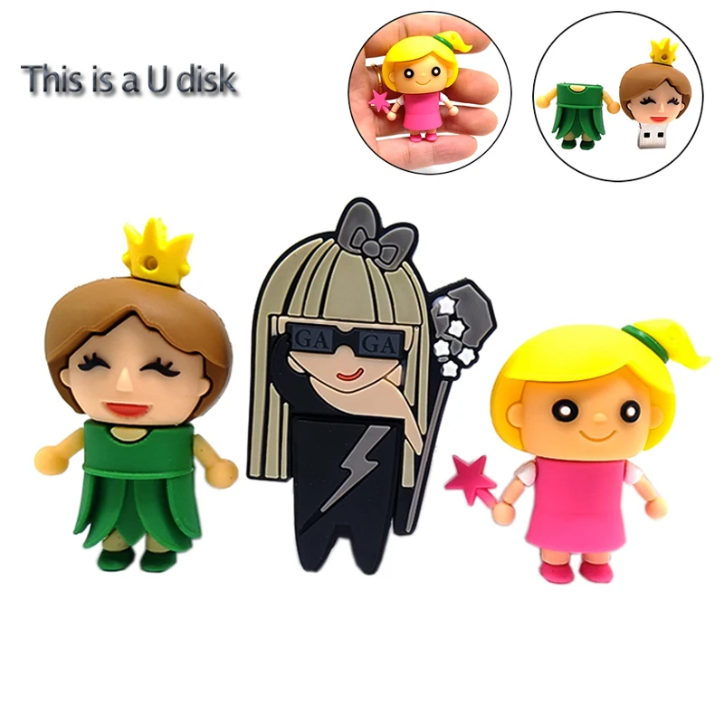 

100% Real capacity pen drive cartoon girl usb flash drive 4GB 8GB 16GB 32GB 64GB cute memory stick lovely gift pendrive cle usb
