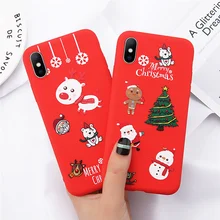 

Phone Case For iPhone 6 6s 7 8 Plus X XR XS Max Cute Cartoon Christmas Santa Claus Elk Soft TPU For iPhone xs max Cover