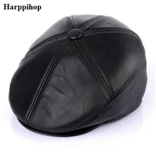 Новинка, шляпа из натуральной кожи для взрослых, натуральная зимняя теплая натуральная кожаная кепка, мужская шапка хорошего качества