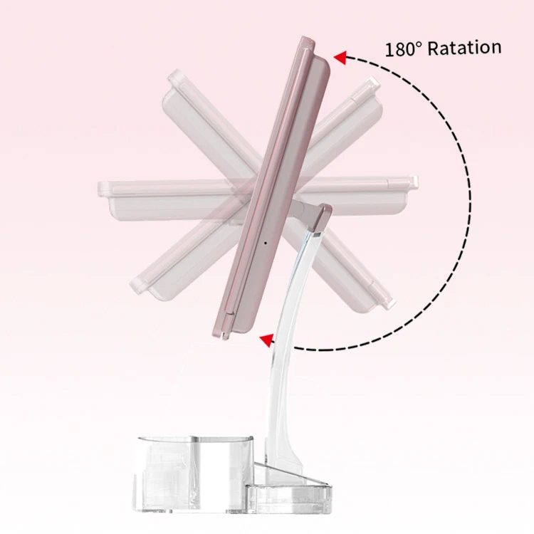  Tri-fold desktop LED makeup mirror Touch dimming on both sides / 2 times 3 times Princess mirror ta