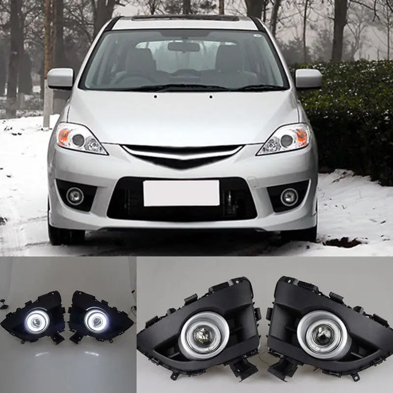 

2 PCS Fog lamp grid + 2pcs angel eyes ring + Lens For Mazda 5 2006-2010