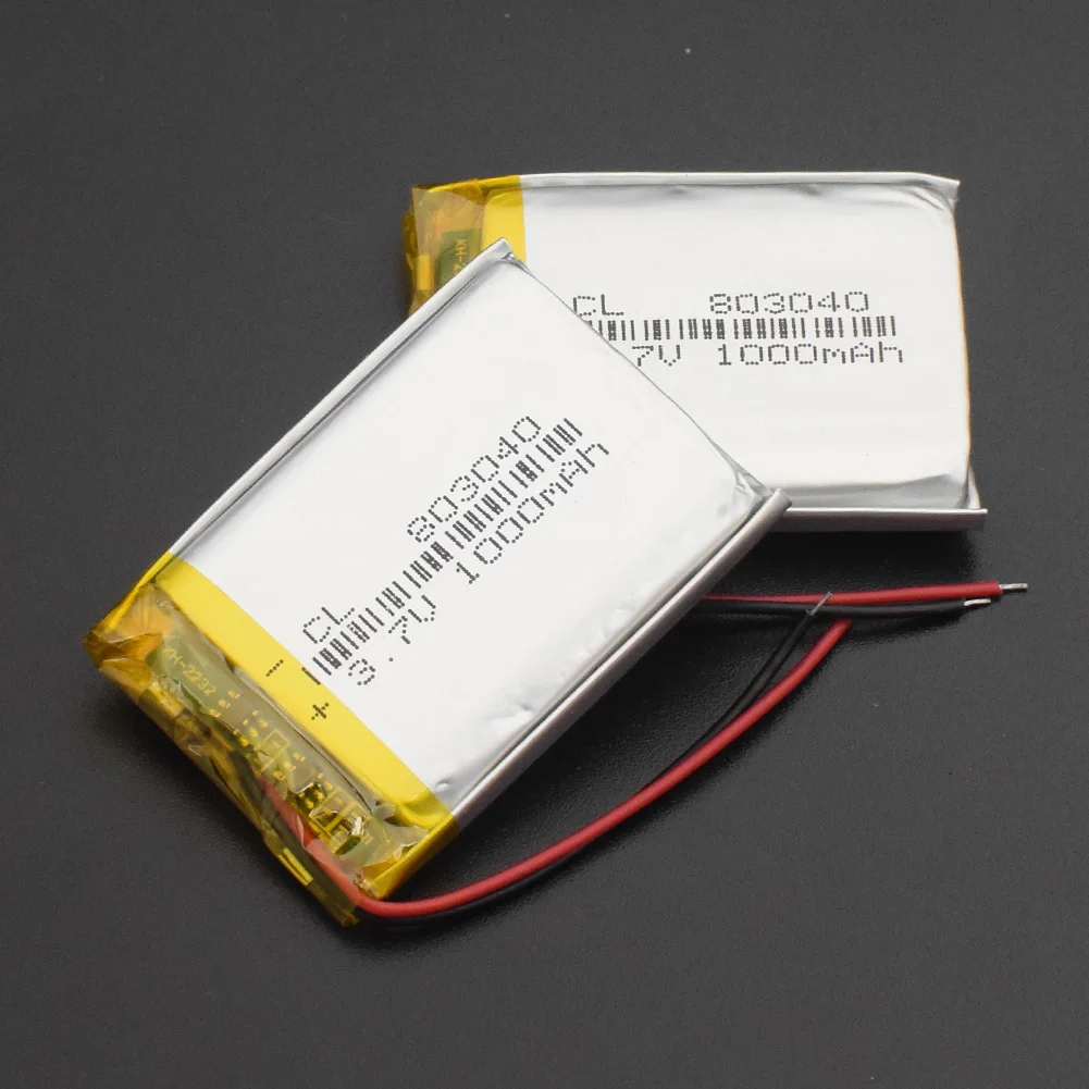 803040 3,7 V 1000mAh литий-полимерная аккумуляторная батарея Lipo для bluetooth-динамика PDA - Цвет: 803040 1000mAh 2pcs
