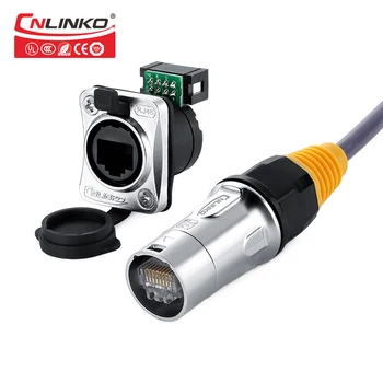 

RJ45 Waterproof Connector Cable 1.5A 8Pin PCB Pull Push Single Ethernet Port IP65 Male Plug Female Socket with Waterpoof Cover