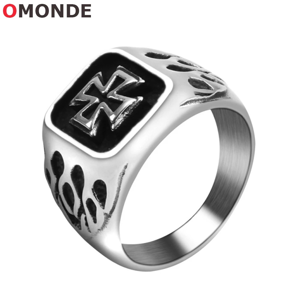 

Antique Cross Ring Men High Quality Titanium Stainless Steel Black Background Vintage Rings for Male Knights Templar Jewelry