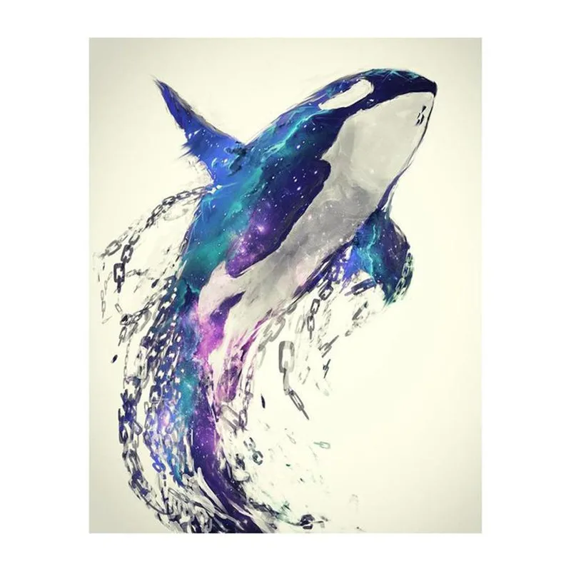 

SASHIKO 100% DIY 5D Diamond Painting Full Drill Animals Drawing Painted Whale Cross Stitch Embroidery Patterns Home Decoration