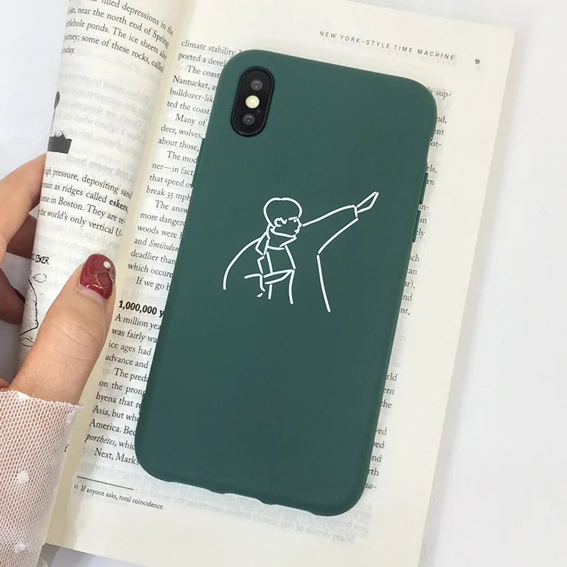 JAMULAR в стиле ретро линии пары телефон чехол для iPhone XS Max XR 7 6s 8 6 plus Мягкий