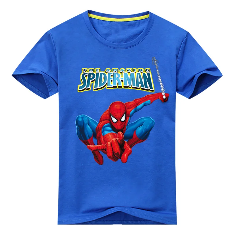 Детские летние футболки с 3D принтом «Человек-паук» Детская одежда футболки из хлопка с короткими рукавами для мальчиков и девочек, футболки для малышей DX033