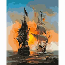 Абстрактная парусная лодка Diy цифровая картина маслом по номерам Настенная картина уникальный подарок украшение дома 40x50 произведение искусства