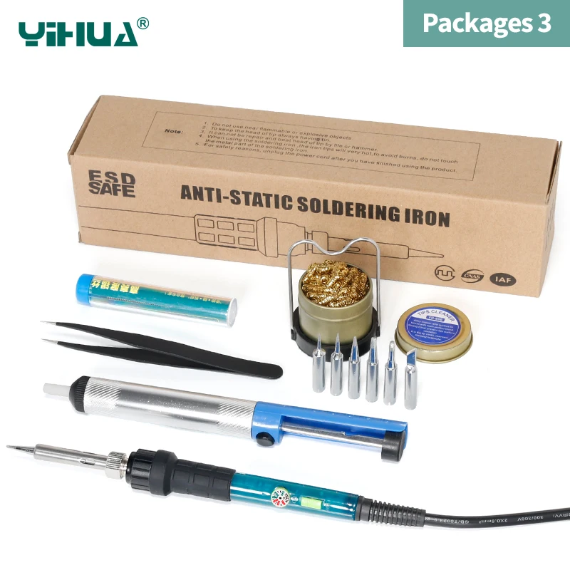 110V 220V Optional Welding Soldering Iron 60W YIHUA 947-III Set For Soldering Kit With Temperature Control Switch