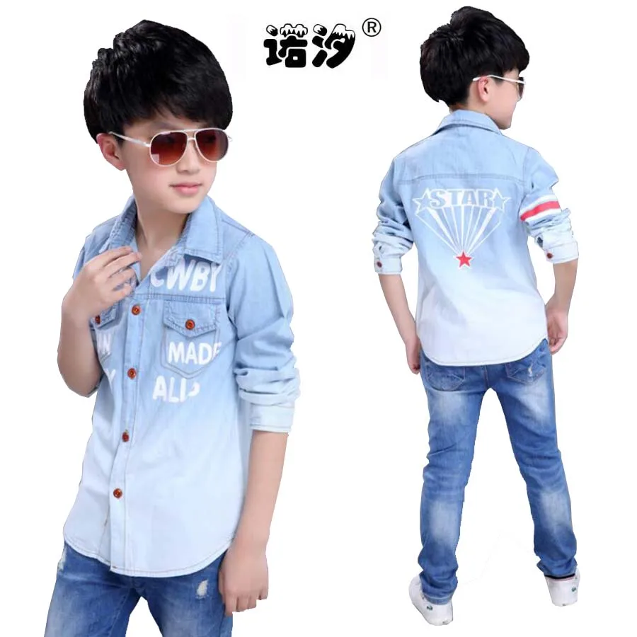Boys shirt baby boys cotton denim jacket children spring autumn tops