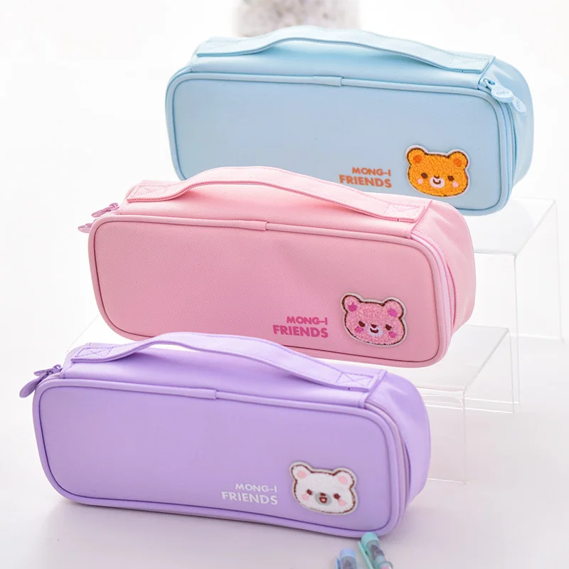 DELI Pencil Bags Double Bags Student Stationery Boxes Pens Pencils