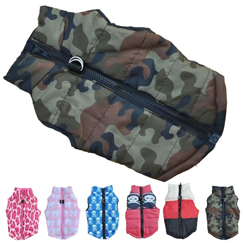 

5 color Winter camouflage pet dog coat clothes warm cloth puppy Jacket coat Cool Vest apparel for doggy drop shipping