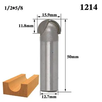 1 шт. 6,35 мм 12,7 мм 1/" 1/4" для конических фрез со сферическим концом; двойное обрамление; быстроходный деревообрабатывающий фрезерный станок бит фрезы для дерева бит коробки бухточки - Длина режущей кромки: NO 14