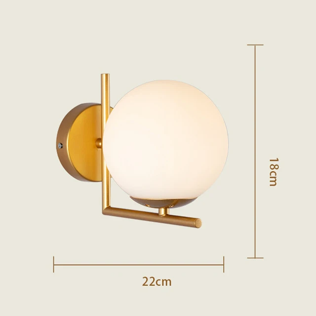 Современная Скандинавская стеклянная шариковая настенная лампа Эксклюзив креативный круглый настенный светильник для столовой спальни ресторана бар коридор кафе Decora - Цвет абажура: 6015-Gold