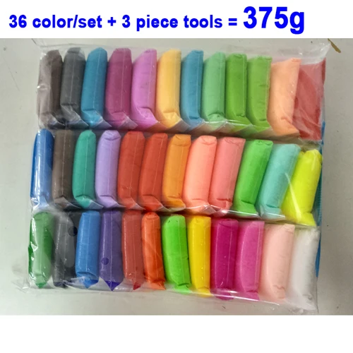36 color 36 цветов, легкая мягкая глина, сделай сам, игрушки для детей, развивающий, сухой на воздухе, полимерный пластилин, безопасный, красочный, легкая глиняная игрушка, подарок для детей - Цвет: 36 color
