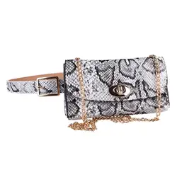 Поясная Сумка женская кожаная сумка на пояс с цепочками маленькая сумка-кошелек для телефона сумка на ремне нагрудная сумка 2019 модная