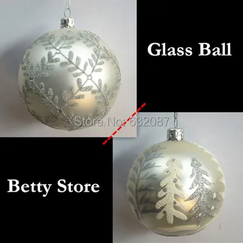 

8cm Beautiful Painting Glass Ball Christmas Day Friend Gift Christmas Tree Pendant Glass Ball