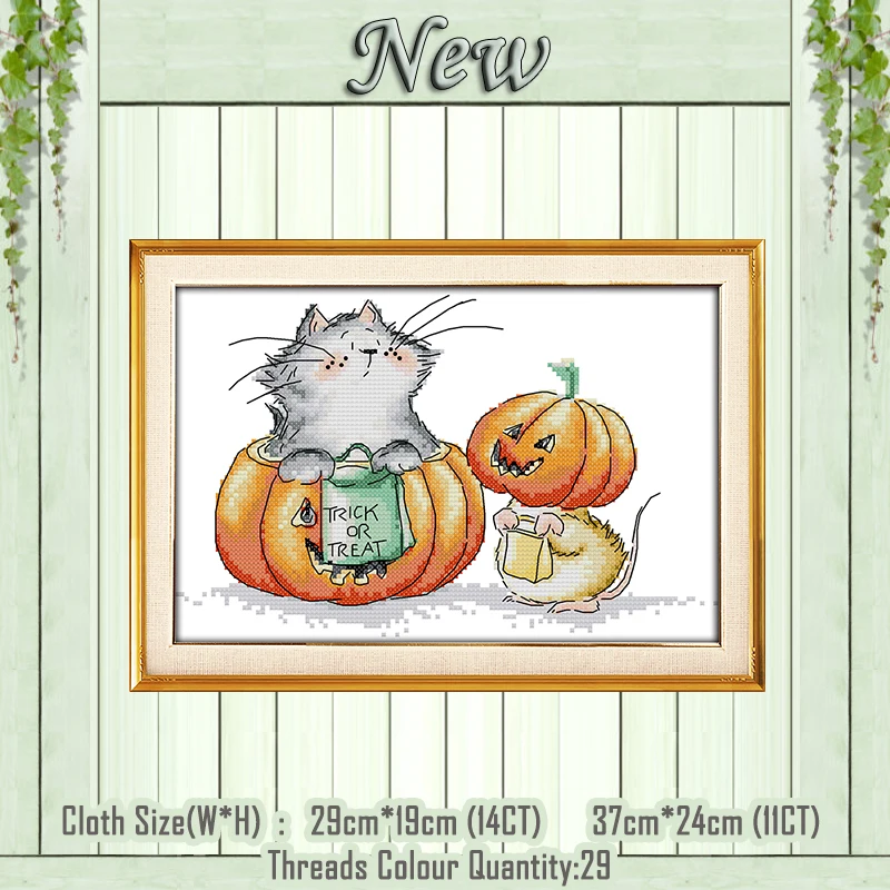 

The cat and mouse cartoon diy painting counted print on the canvas DMC 11CT 14CT kits NKF Cross Stitch embroider needlework Sets