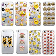 Funny Emoji smiley Monkey Cartoon Heart Soft Clear Phone Case Fundas Coque For iphone 7 7Plus 6 6S 6Plus 5 5S SE 5C 4 SAMSUNG
