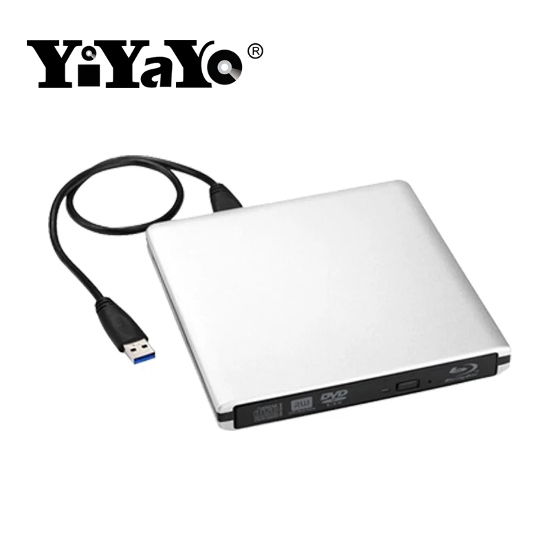 YiYaYo USB 3,0 Blu-Ray привод Внешний Оптический BD-ROM DVD-ROM 3D Player CD/DVD RW горелки читать ноутбук для Windows 10/7/8