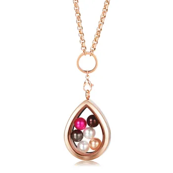 

Beautiful gold Teardrop stainless steel lockets wholesale 4pcs/lot SL003