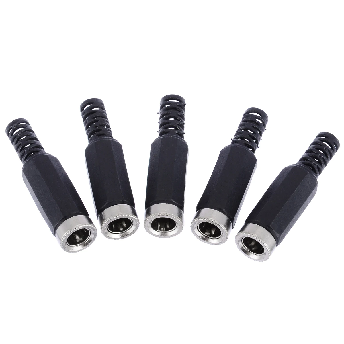New 5 set DC5521 2.1mm*5.5mm Male + Female Pair DC Power Plug Socket Jack Connector Adapter Black