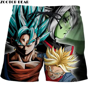 

Three People Back To Back Dragon Ball Men Anime Beach Short Board Short Plage Short Swimwear Male Quick Drop Ship ZOOTOP BEAR