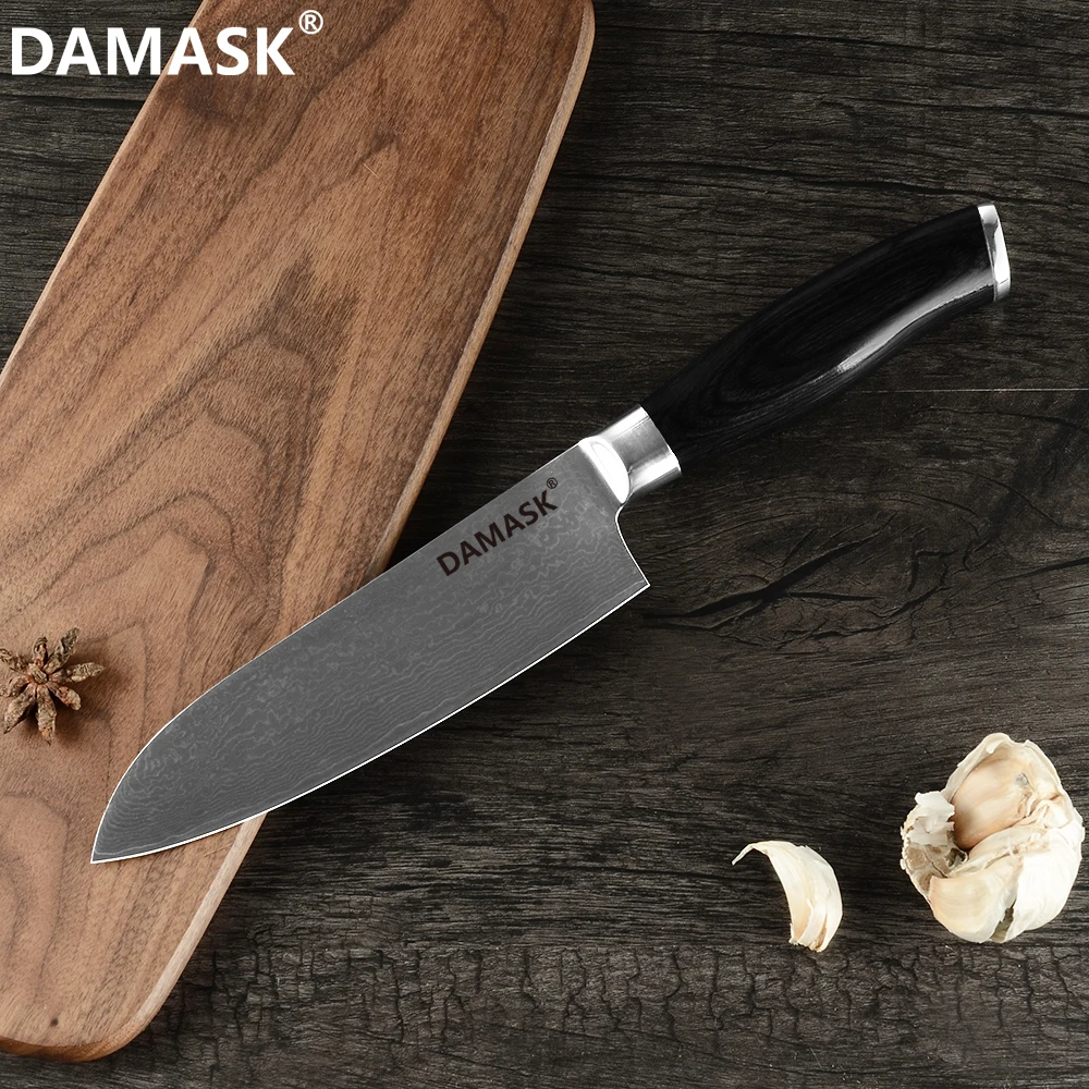 Damask лучший набор из 6 предметов дамасский кухонный набор ножей Япония VG10 супер острый дамасский Клинок Набор ножей принадлежности для шеф-повара инструменты для приготовления пищи