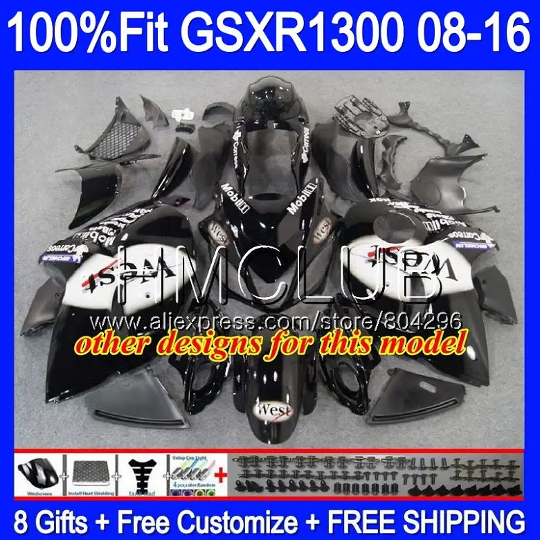 Впрыска для SUZUKI Silver белый Hayabusa GSXR1300 08 13 14 15 16 27HM. 29 GSX-R1300 GSXR 1300 2008 2013 обтекателя