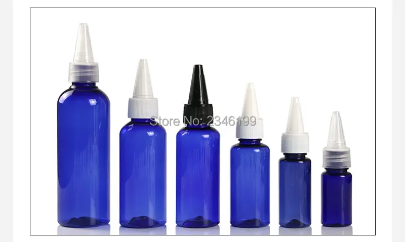 Empty Plastic Bottle 50ml White Cover Plastic Bottle 30ml Empty Cosmetic Container Transparent Blue Tip Cap Plastic Bottle (10)