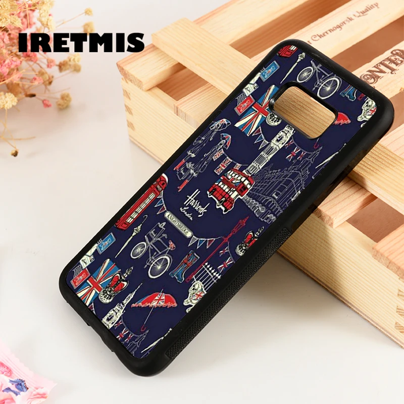 

Iretmis S3 S4 S5 phone case for Samsung Galaxy S6 S7 S8 S9 edge plus Note 3 4 5 8 9 United Kingdom Flag Uk Harrods London Bus