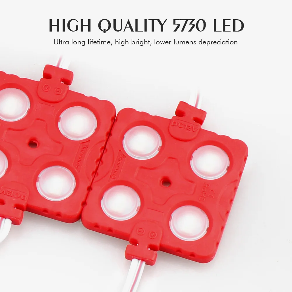 20 шт./лот впрыскивающий объектив СВЕТОДИОДНЫЙ модуль 5730 smd 4 Led 12V