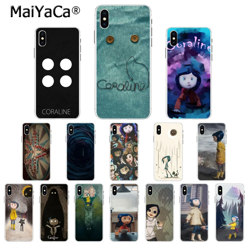 

MaiYaCa Coraline Transparent TPU Soft Rubber Phone Cover for Apple iPhone 8 7 6 6S Plus X XS MAX 5 5S SE XR Cover