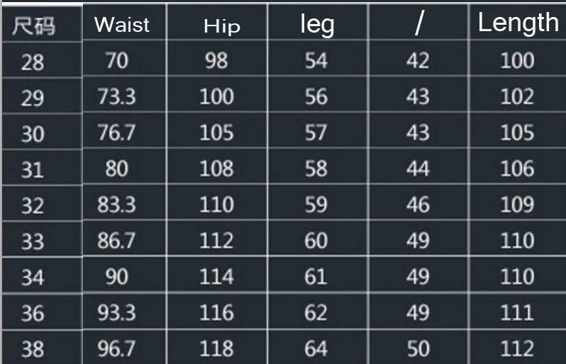 Alc Size Chart