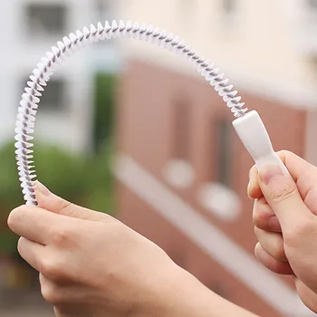 

2pcs Drain Sink Cleaner Bathroom Unclog Sink Tub Toilet Snake Brush Hair Removal Tool freely bending pipe dredge brush pool