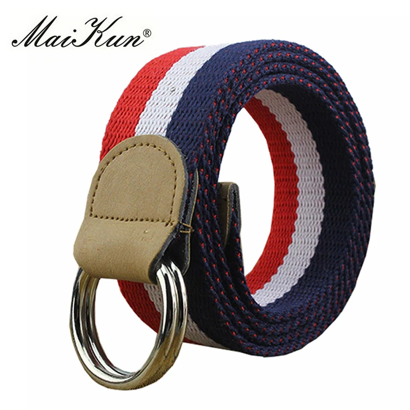 

Maikun Canvas Belts for Men Women Military Double Ring Buckle Male Belt High Quality Female belt for Jeans