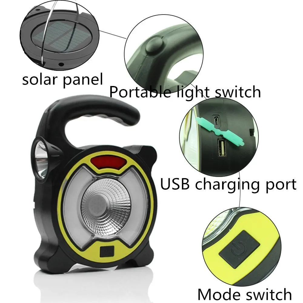 Chiclits Solar Light LED Camping Lamp Flashlight Portable 4 Modes Lamp With Hanging Hook Solar Night Light for Camping Hiking Hunting Emergency Fishing  (7)