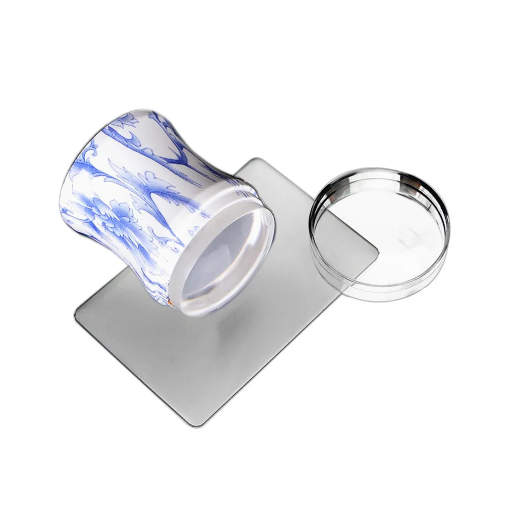 

Jelly Silicone Marshmallow Embroidery Pattern Handle Nail Art Colorful Silicone Soft Nail Art Stamper Scraper Stamping Transfer