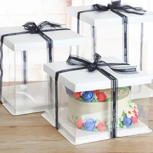 5 комплектов для 8 дюймов Прозрачный Торт Упаковочные коробки пластиковые чехол для хранения кексов Маффин Pod Купол держатель упаковочная коробка