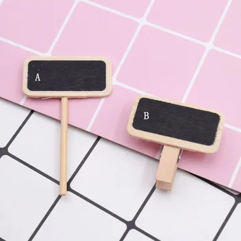

Wood Clip Clip Panel Card Accessories 1 PCS Mini Blackboard Writable Erasable Write Message Table Number Rectangle