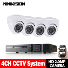 NINIVISION 3000TVL 1080 P HD домашние безопасности Камера Системы 4CH 1080 P HDMI DVR CCTV комплект видеонаблюдения AHD камера комплект