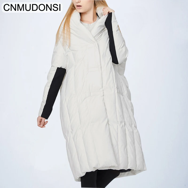 

CNMUDONSI New Women's Warm Parkas Coat Wild Cotton Fashion Casual Europe Pluz Size Long Parkas Coat Winter 2019 Women Clothing