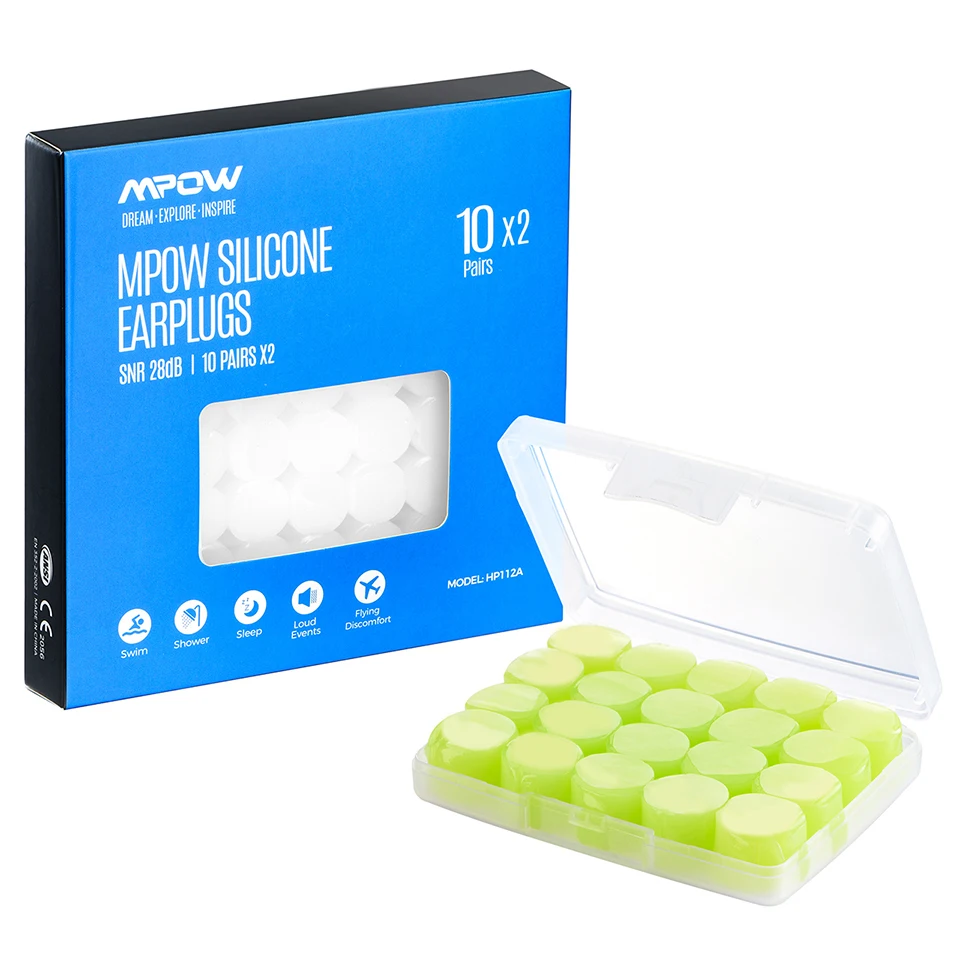 Mpow Waterproof 20PCS Silicone Soft Water Sport Earplugs Showering Protective Ear Plugs Swimming Earplugs For Children Earmuffs (8)