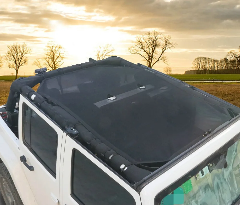 Bolaxin прочная верхняя часть одежды для путешествий козырек от солнца затеняющая сетка для крыши наклейка УФ Защита для Jeep Wrangler Неограниченное JK аксессуары