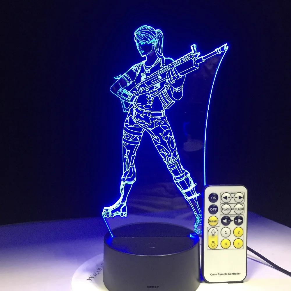 

Battle Game Llama Chug Jug Rocket Launcher SCAR 3D Night Light LED Lamp 7 Colors Change Touch Remote Control Optical Illusion 3D