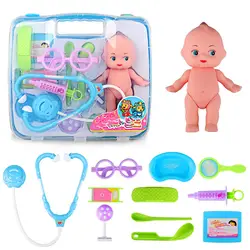 Новинка 12 шт. игрушки игра в доктора наборы игрушечная аптечка доктор игрушки стетоскоп инъекции свет ролевые подарки для детей